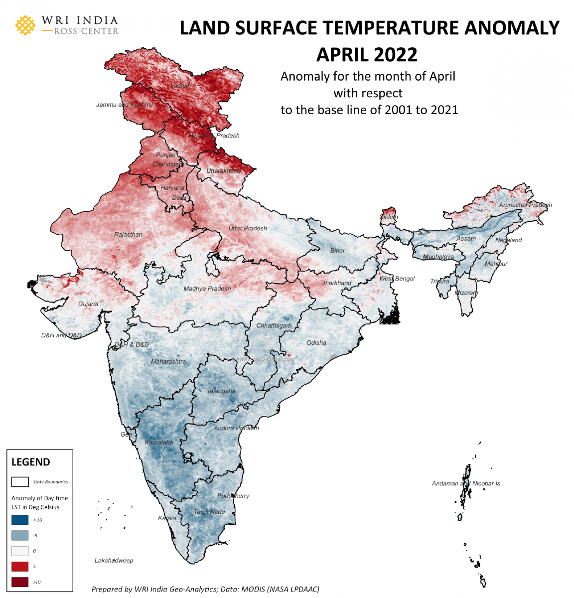 Maps show anomalies of maximum air temperature and surface temperature.
