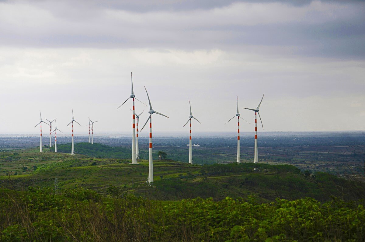 Windmills near Chand Bibi Mahal in Maharashtra. Photo by Shutterstock.