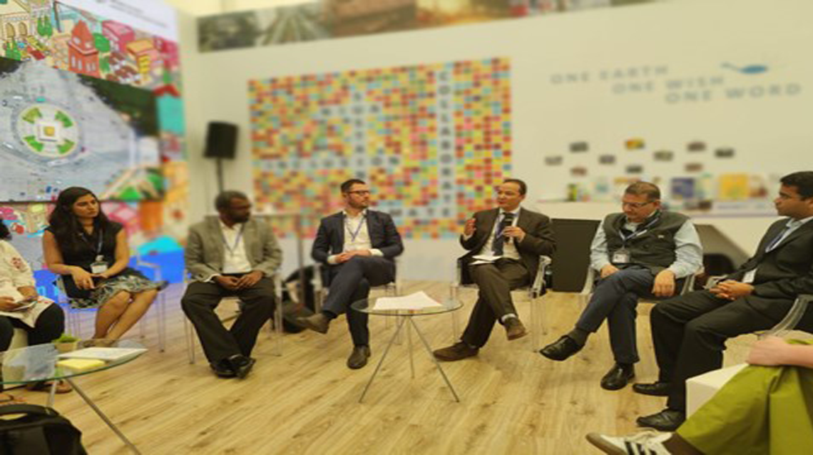 Picture 2: Dignitaries at the launch of the India Forum for Nature-based (NbS) Solutions by the National Institute of Urban Affairs and WRI India, at the World Urban Forum (2022) in Katowice, Poland.