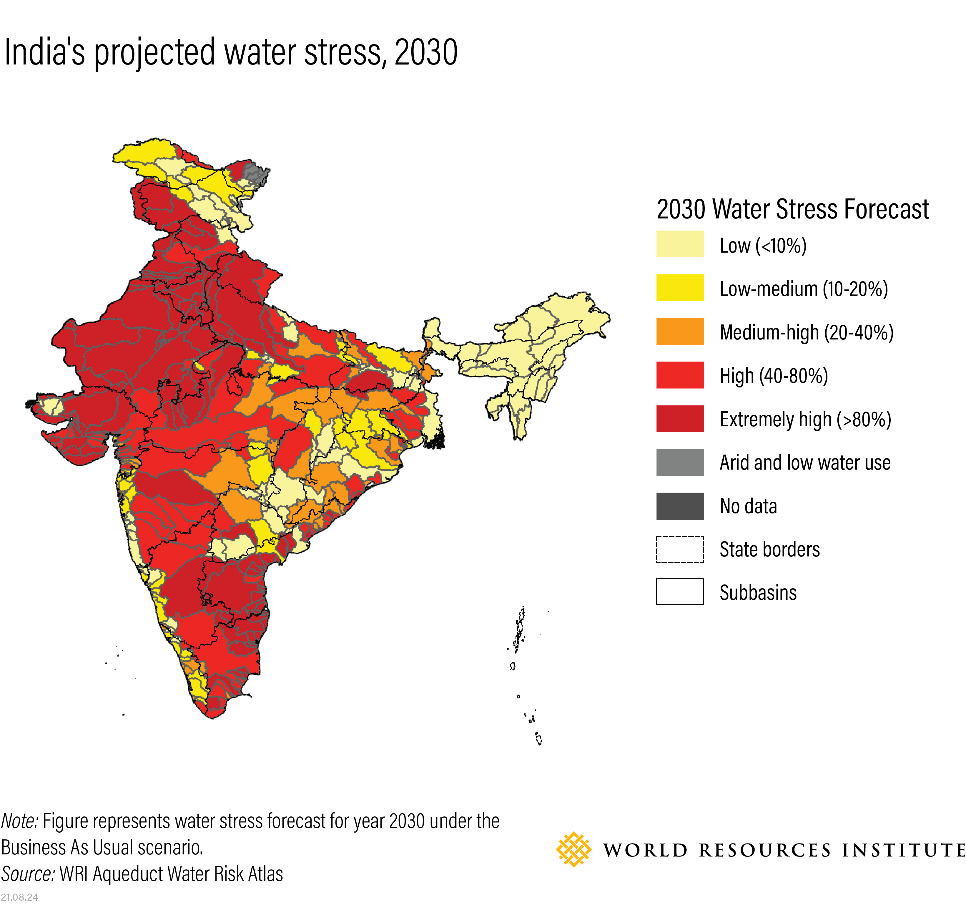 Projections show India will be under severe water stress by the end of the decade.