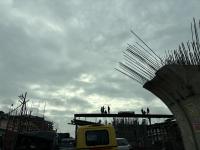 Ongoing overbridge construction in gorakhpur city