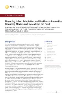 Financing Urban Adaptation and Resilience