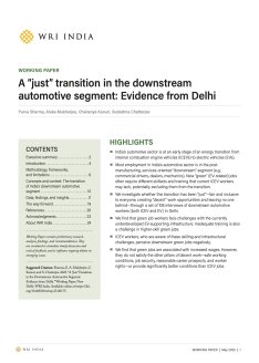 A “just” Transition in the Downstream Automotive Segment: Evidence from Delhi
