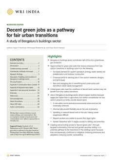 Decent Green Jobs Working Paper