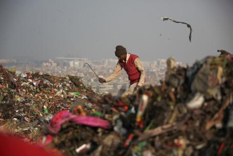 collecting garbage
