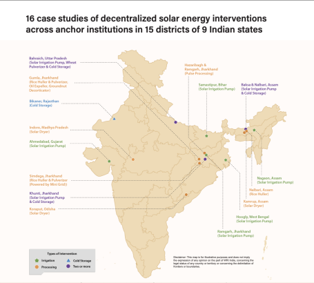Map showing a summary of the analyzed interventions. 