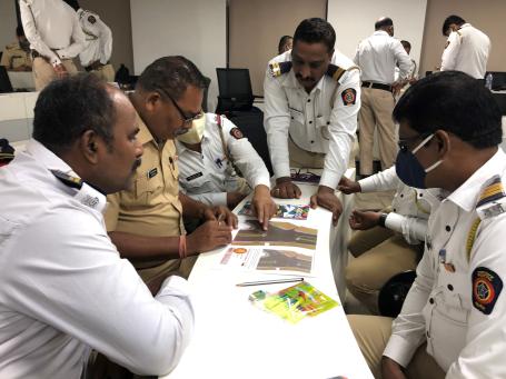 Traffic police officials at a capacity-building workshop on safer streets