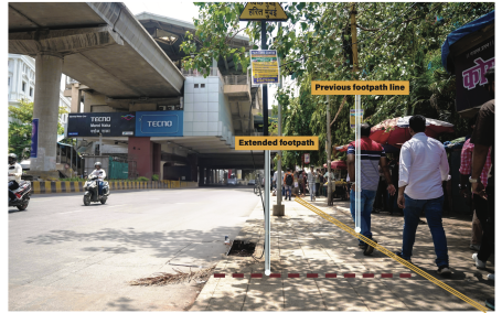 Footpath on Andheri Ghatkopar Link Road (AGLR) was extended by BMC