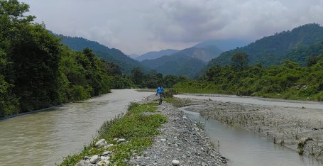 Traditional dong-bundh dam in Subankhata, Bodoland. 