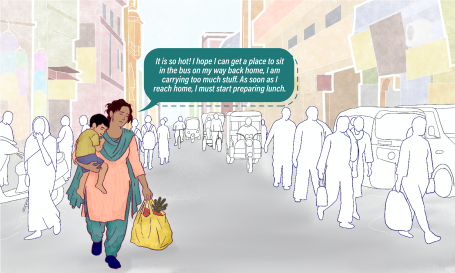 Carework running errands illustration