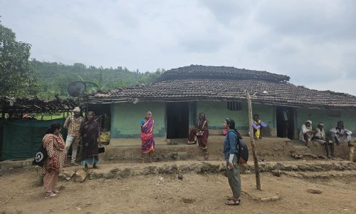 WRI India team in a village in Betul District