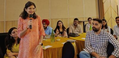 Fellows sharing their stories on the orientation day of the Jalandhar Eco City-region Fellowship.