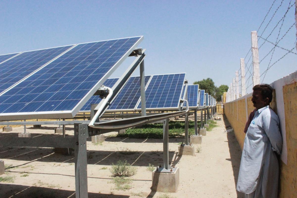 Operator of the solar powered water supply system in Kisangarh.