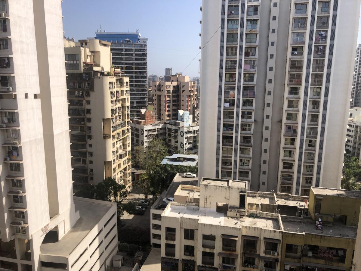 The South-side facing window from my apartment shows buildings