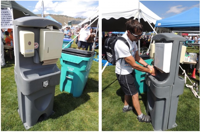 Portable handwashing station with foot pedal operation