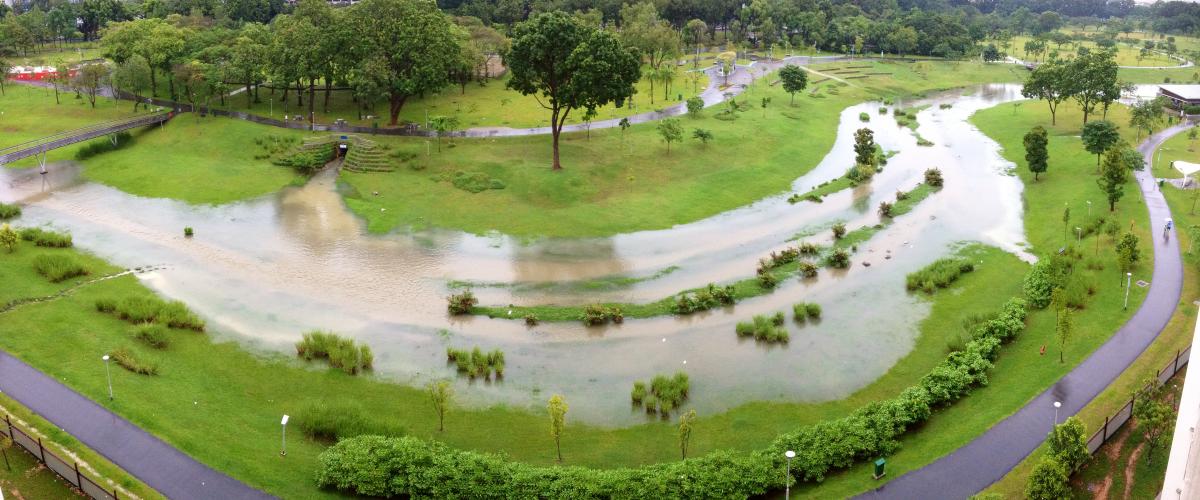 The Bishan-Ang Mo Kio Park, Singapore uses blue-green infrastructure for flood control, biodiversity management, microclimate control and adds a high-quality public space asset to the city for recreation and educational use.